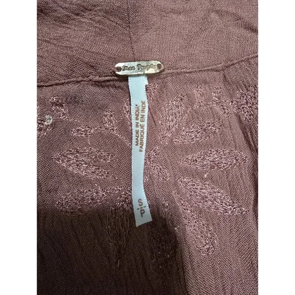 Free People Embroidered Fable Midi Dress Raspberry Pink Mauve Festival Sz Small - Picture 4 of 9